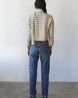 Jane Cardigan & Scarf - White & Creme Stripe