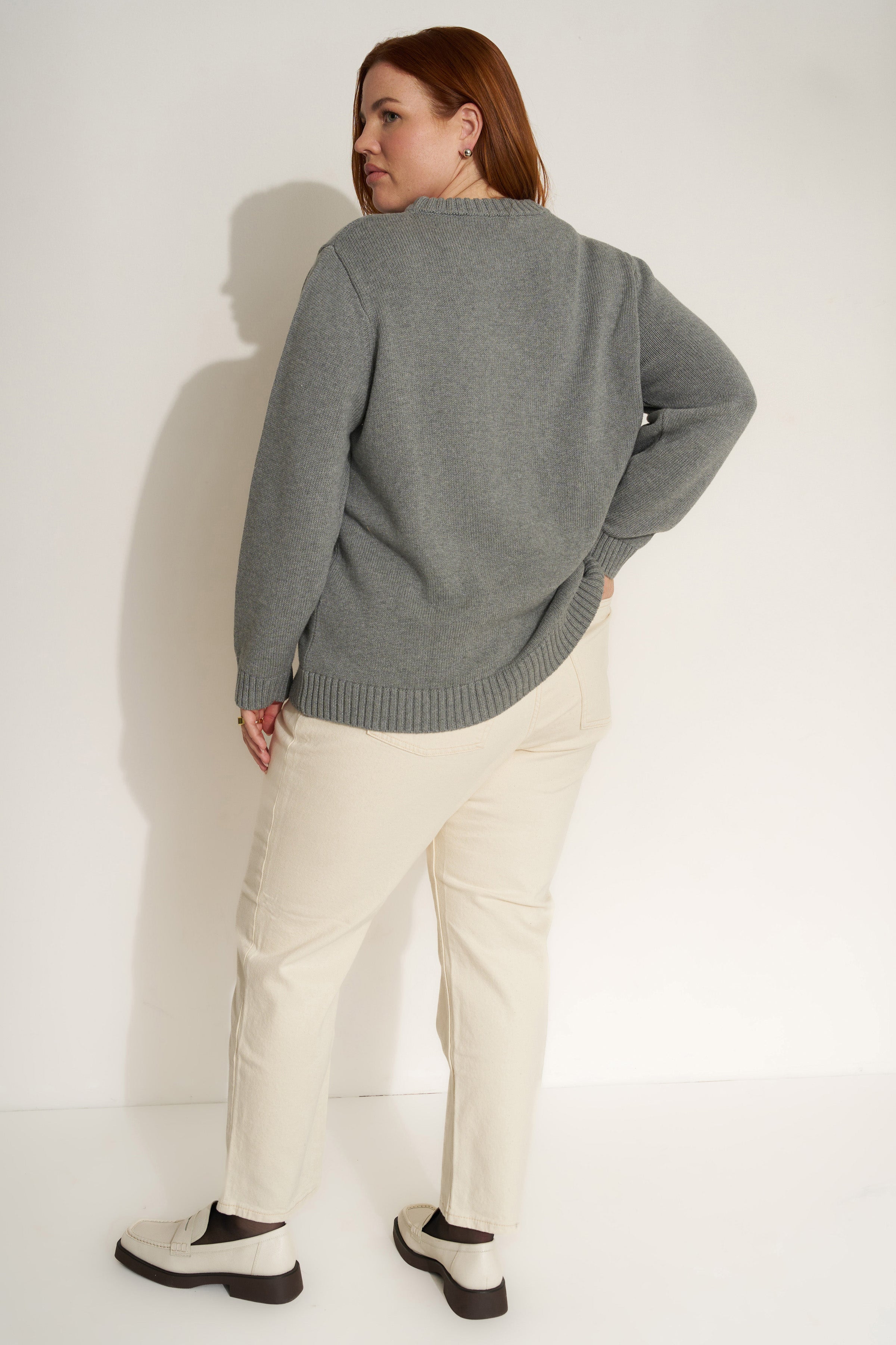 The Jersey Crewneck - Heather Grey – Callahan Knitwear
