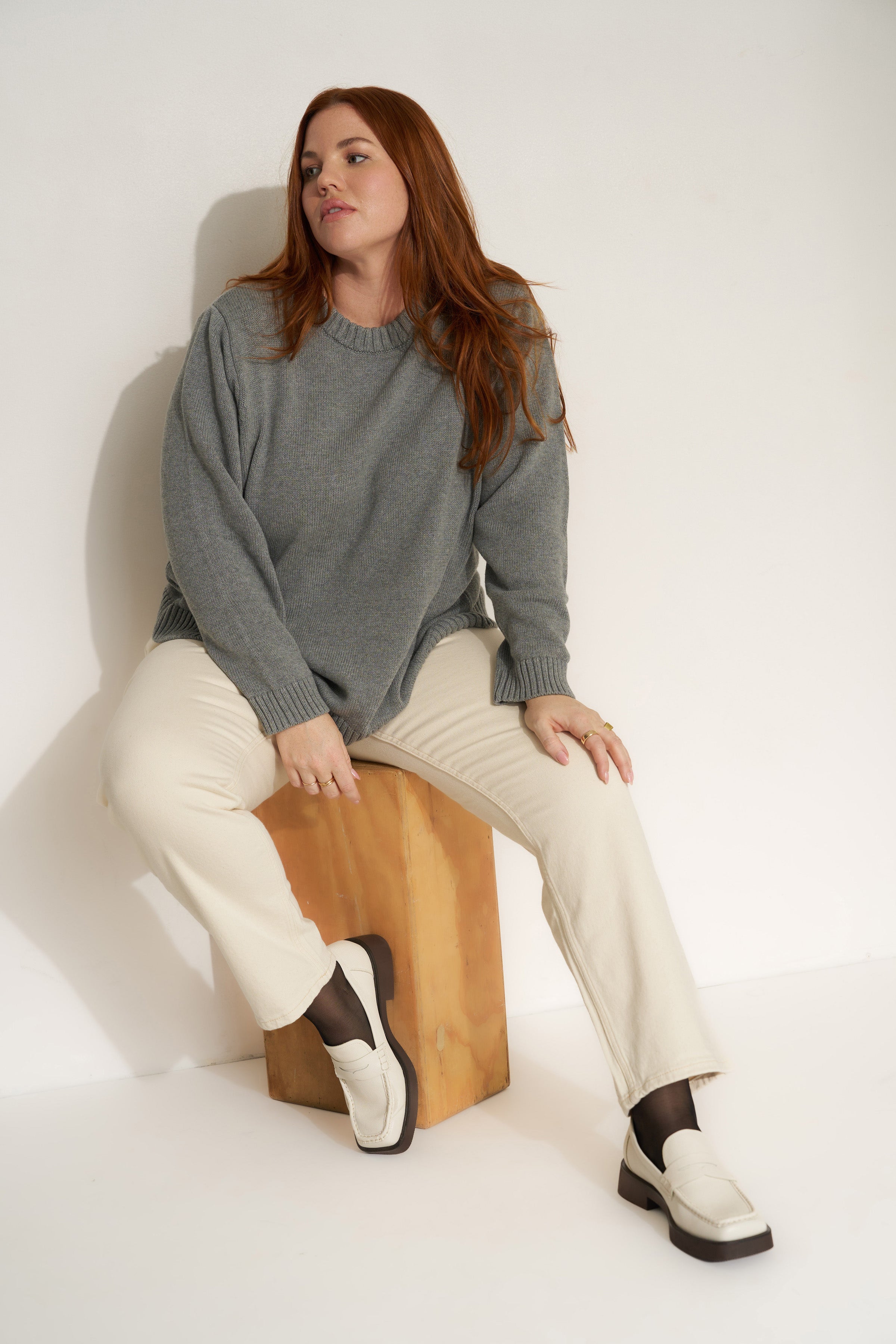 The Jersey Crewneck - Heather Grey – Callahan Knitwear