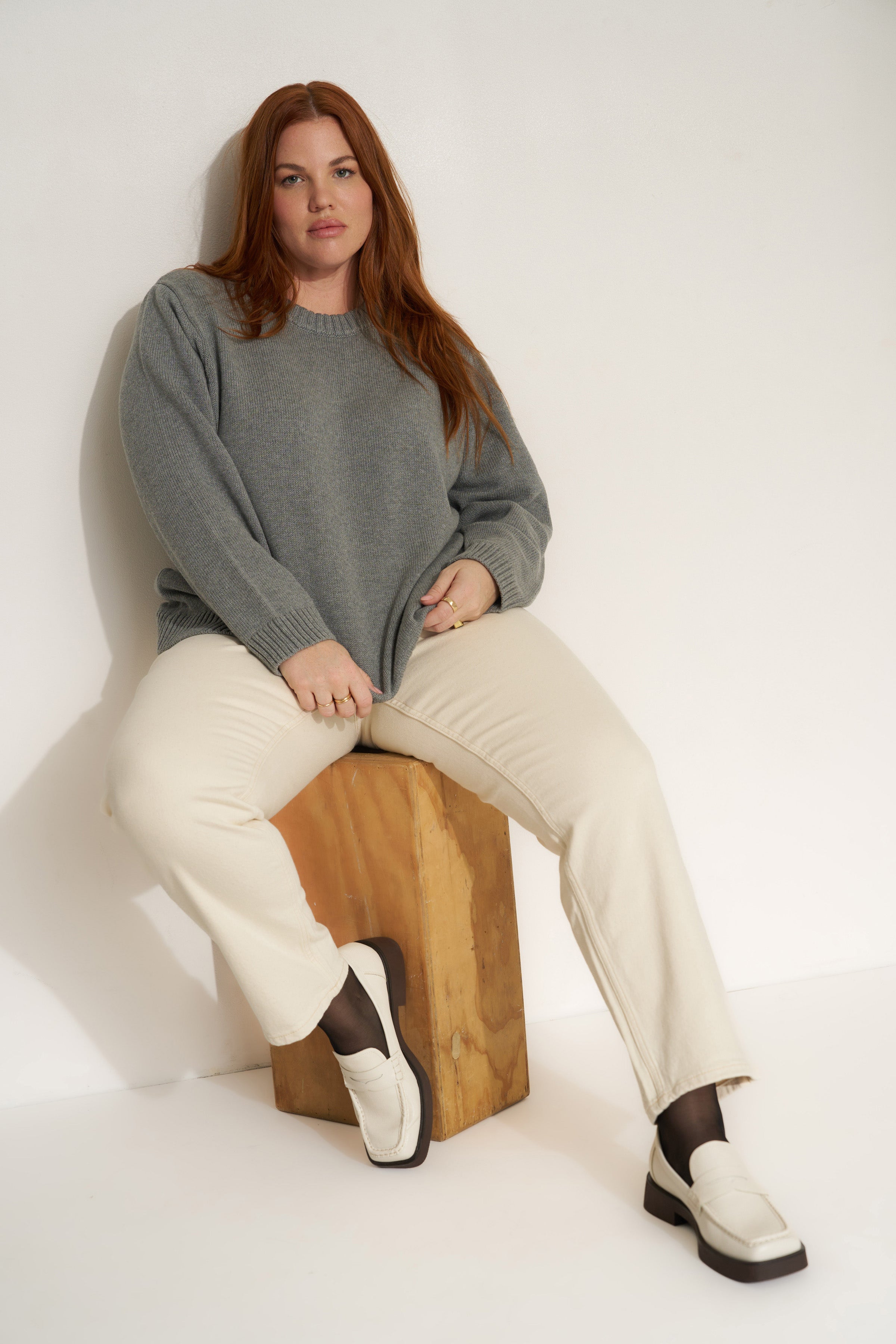 The Jersey Crewneck - Heather Grey – Callahan Knitwear