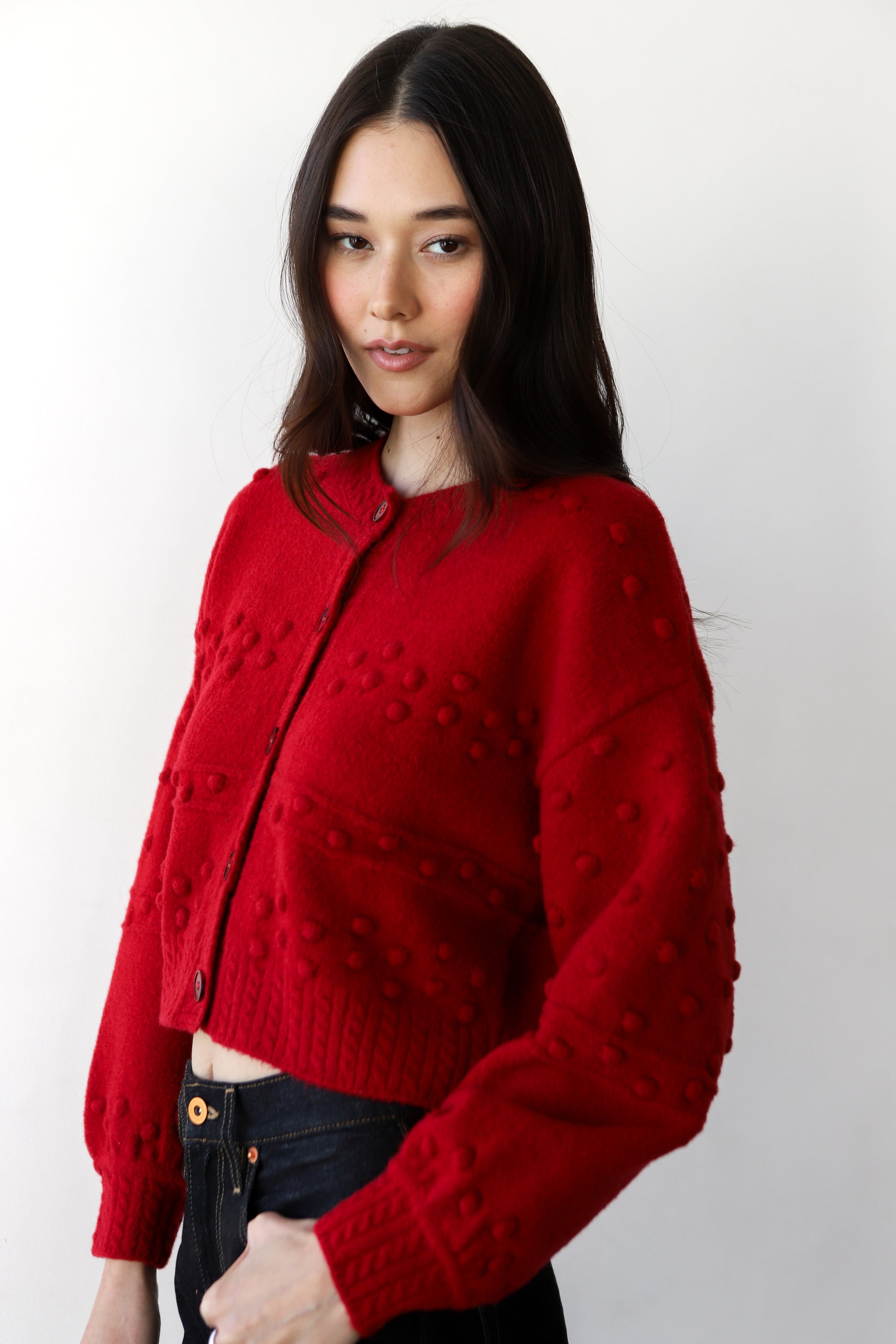 Jolie Cardigan - Cherry