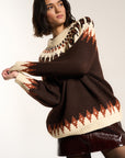 Kathleen Fair Isle Pullover - Chocolate
