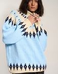 Kathleen Fair Isle Pullover - Sky