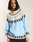 Kathleen Fair Isle Pullover - Sky