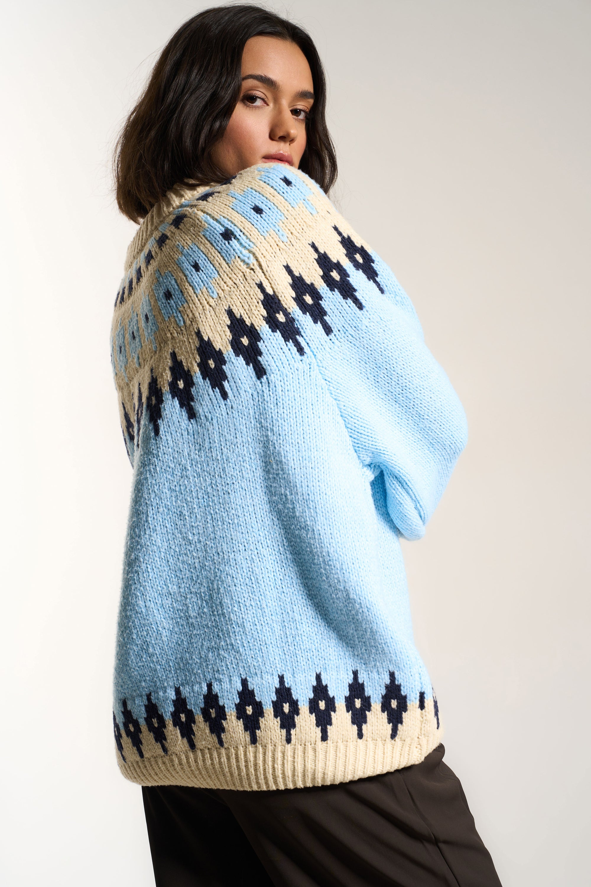 Kathleen Fair Isle Pullover - Sky