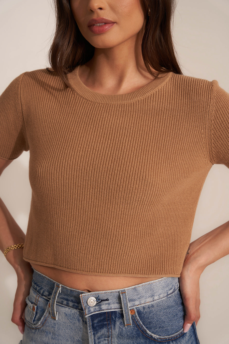 The Knit Tee - Camel