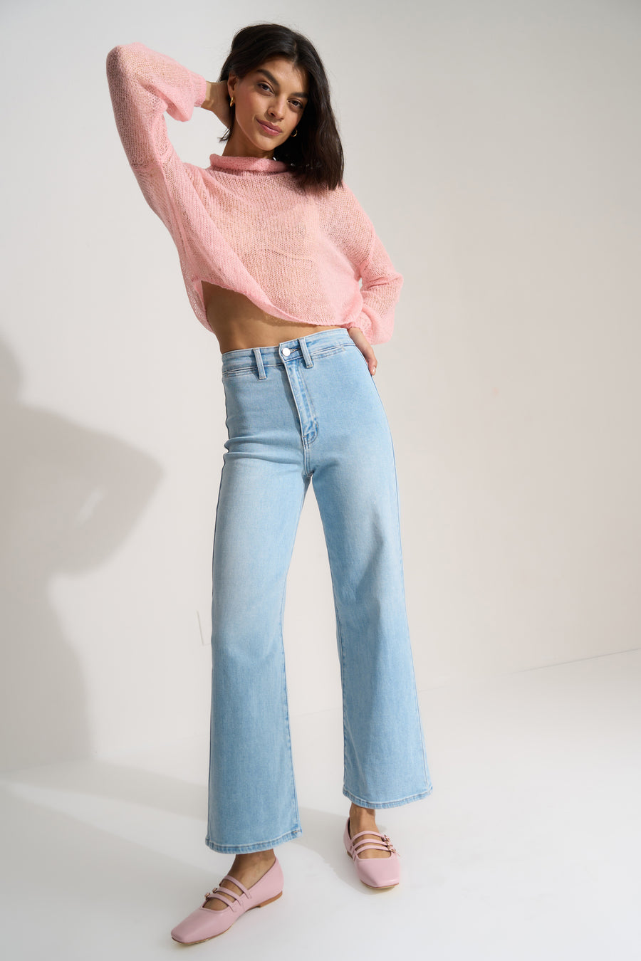 Lina Sheer Pullover - Baby Pink