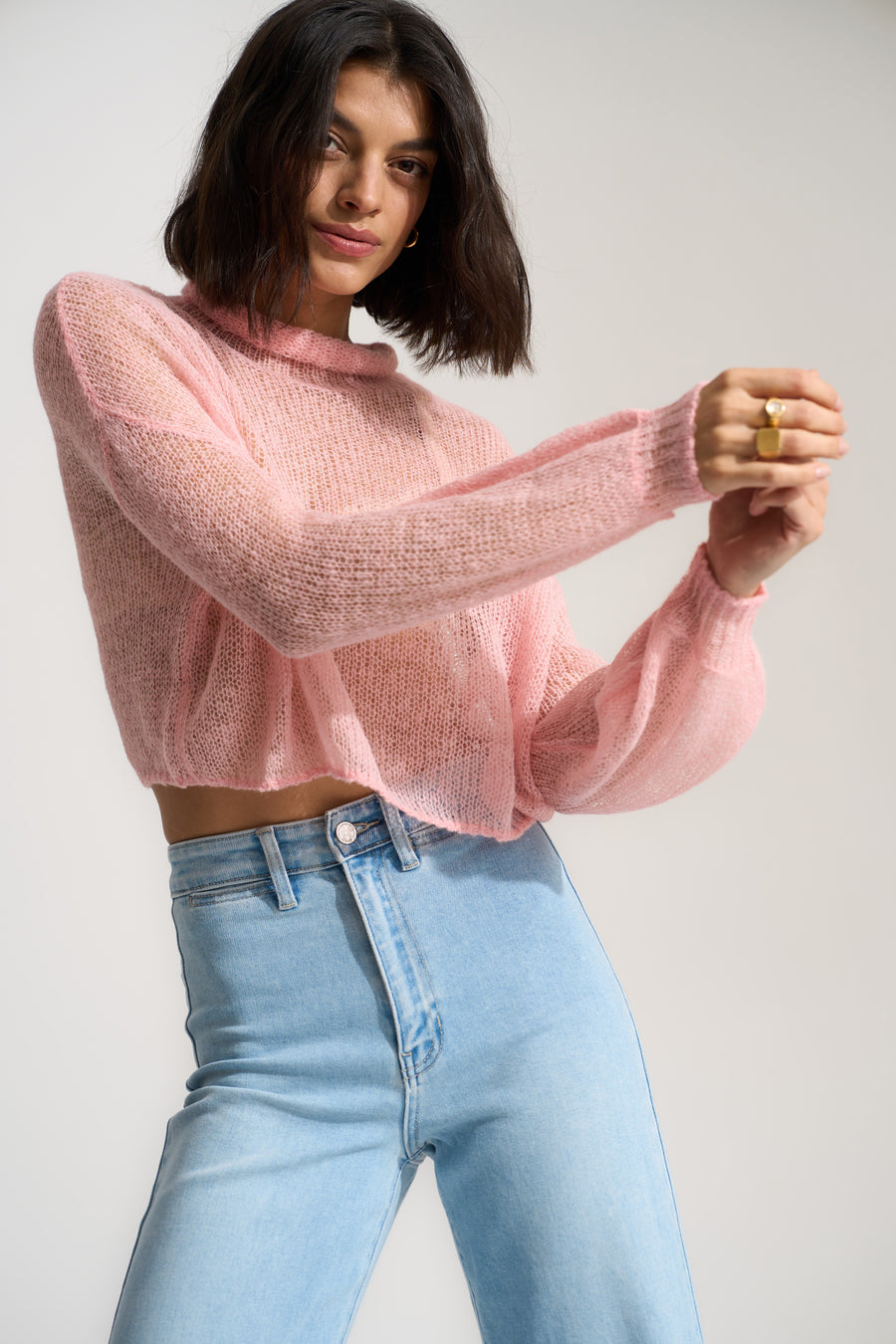 Lina Sheer Pullover - Baby Pink