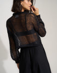 Lina Sheer Pullover - Black