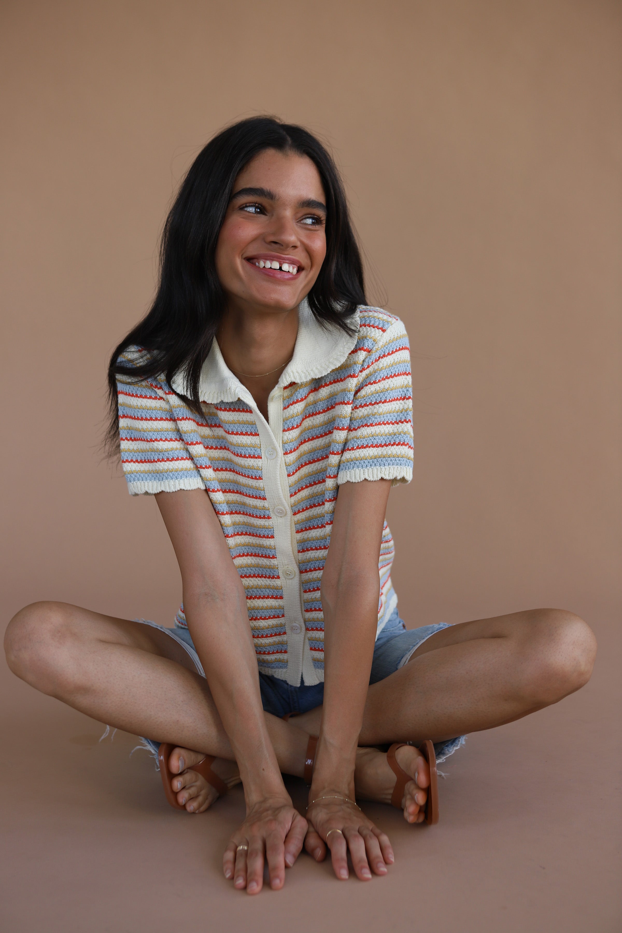 Mai Crochet Polo - Creme – Callahan Knitwear