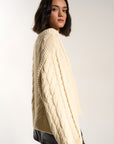 Melanie Cableknit Pullover - Swan