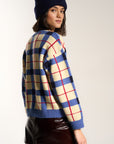 Melody Plaid Crewneck - Navy