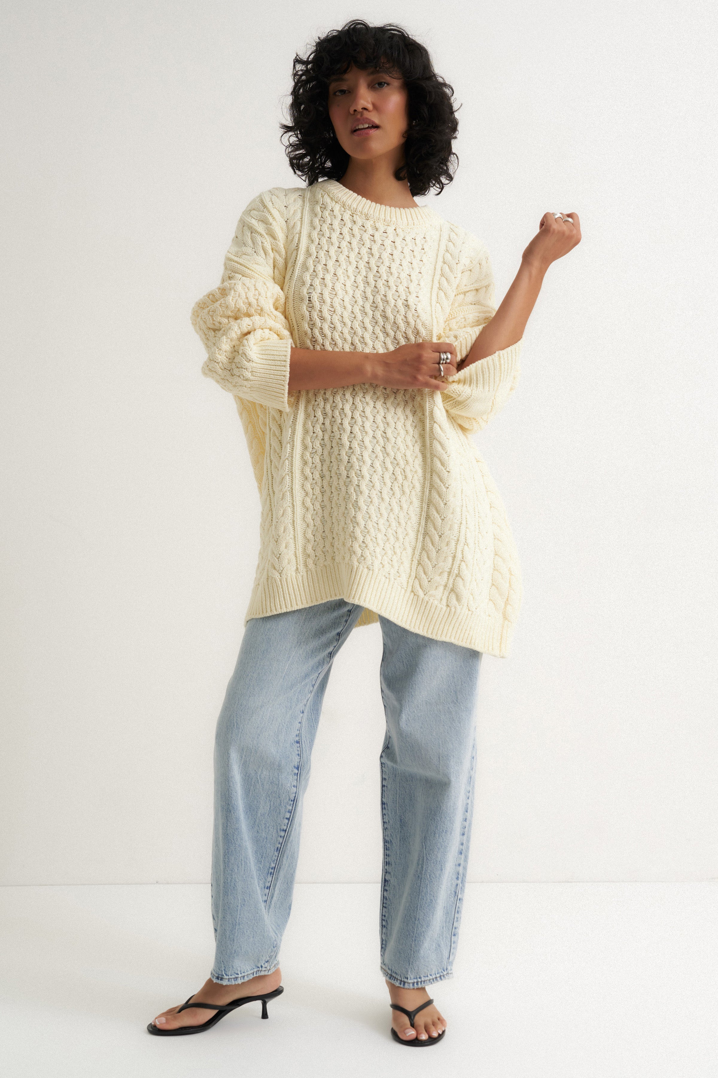 Mia Cableknit - Creme – Callahan Knitwear