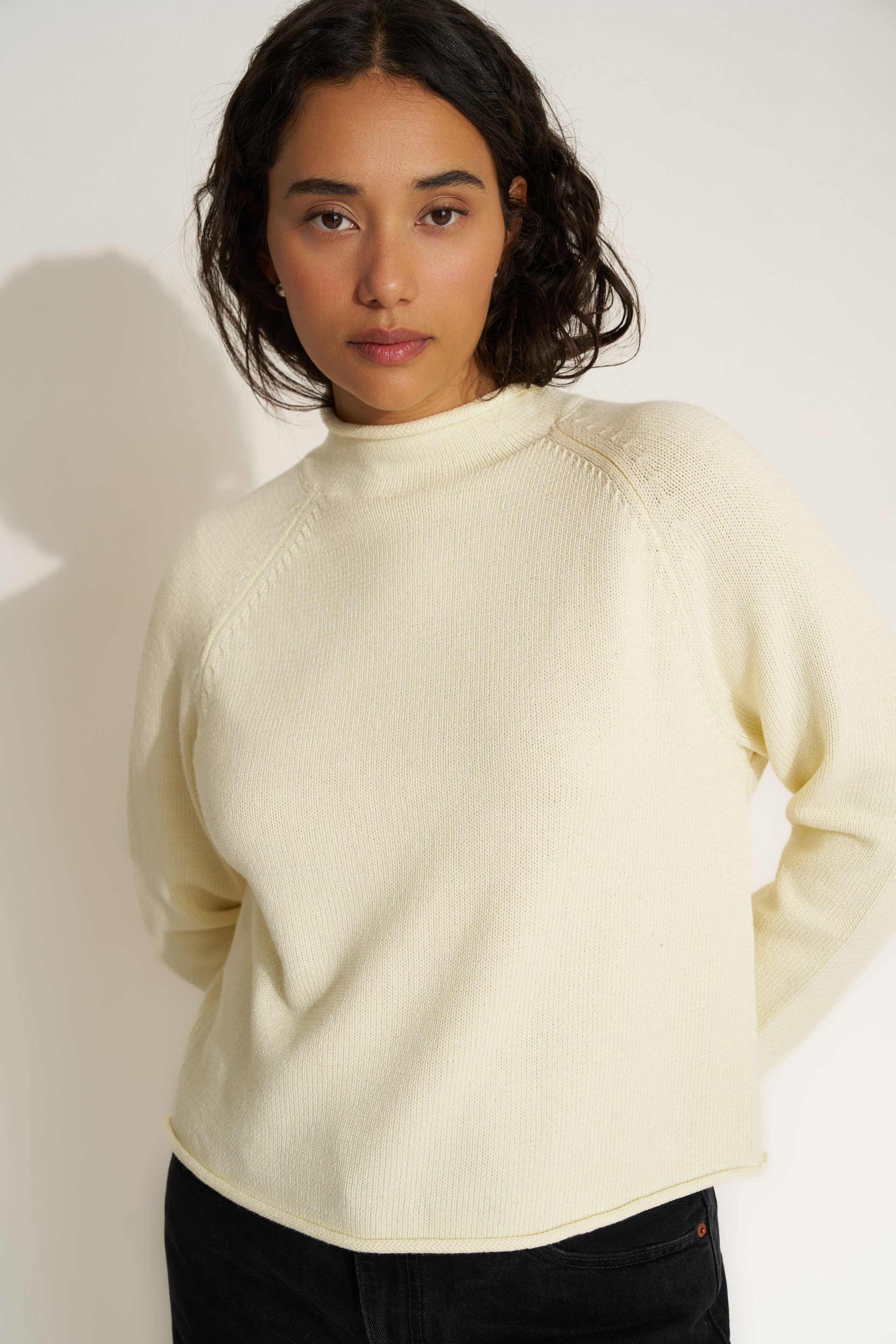The Mock Neck - Creme – Callahan Knitwear