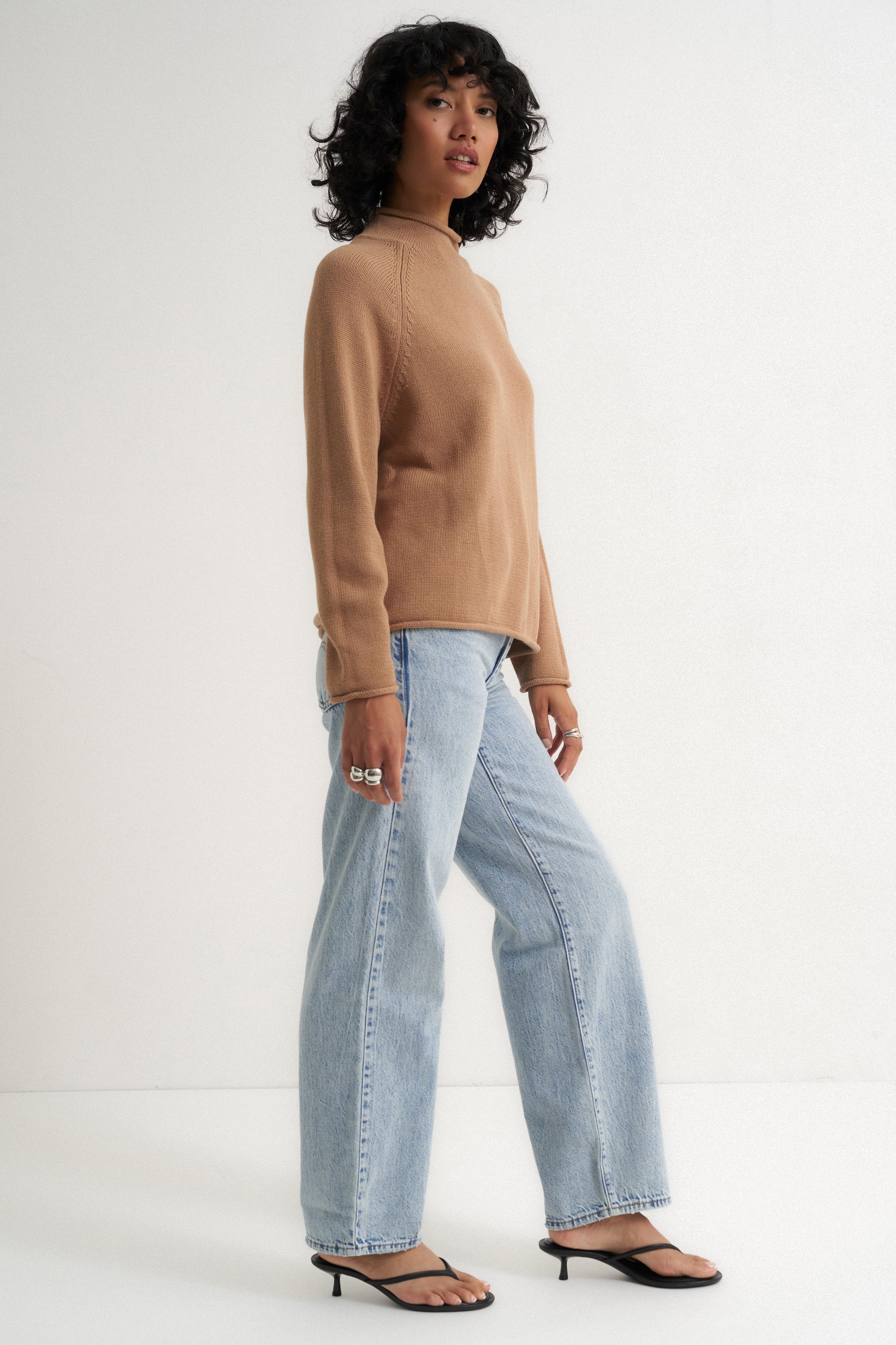 The Mock Neck - Camel – Callahan Knitwear