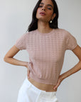 Nerissa Pointelle Tee - Lychee