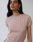 Nerissa Pointelle Tee - Lychee