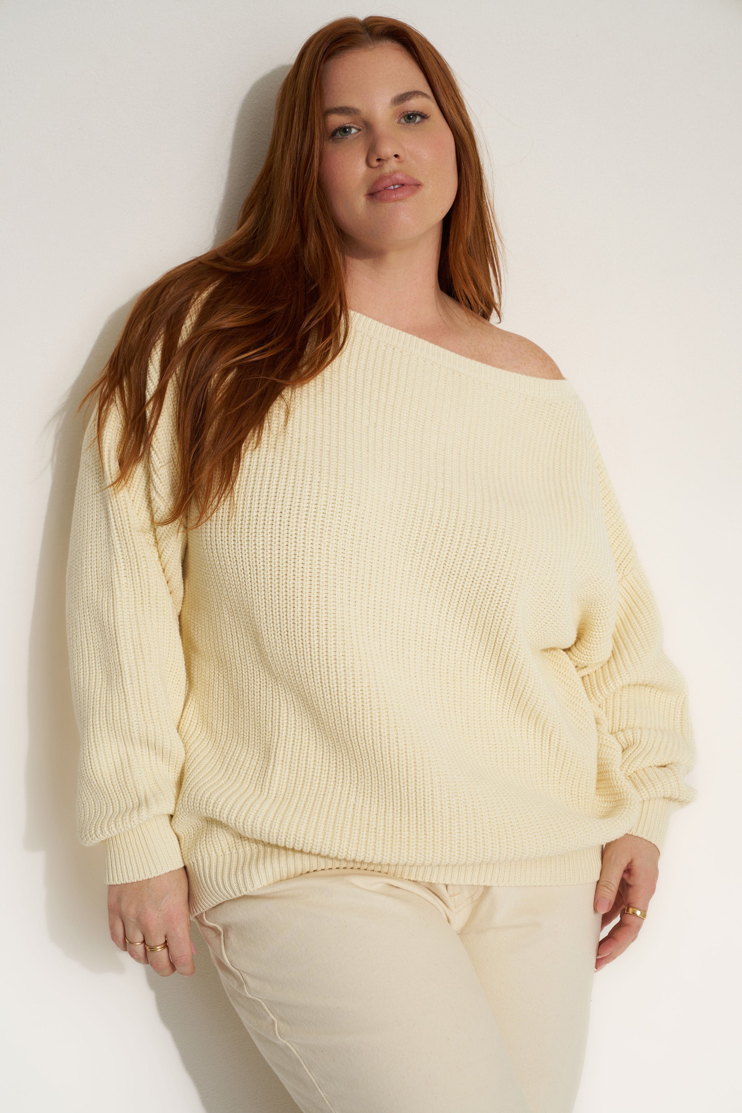 The Off Shoulder - Creme – Callahan Knitwear