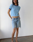 The Ringer Knit Tee - Capri Blue