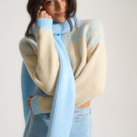 Shaker Stitch Scarf - Baby Blue