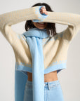 Shaker Stitch Scarf - Baby Blue