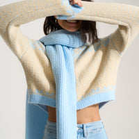 Shaker Stitch Scarf - Baby Blue