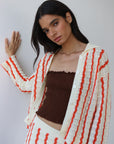 Sienna Crochet Button Down - Poppy