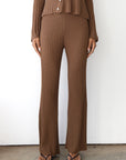 Theresa Ribbed Pant - Chocolate