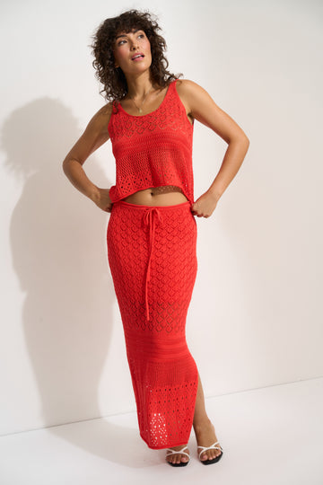 Willow Maxi Skirt - Tomato