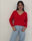 Camille Knit Pullover - Red