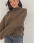 Bellamy Chunky Knit Pullover - Espresso