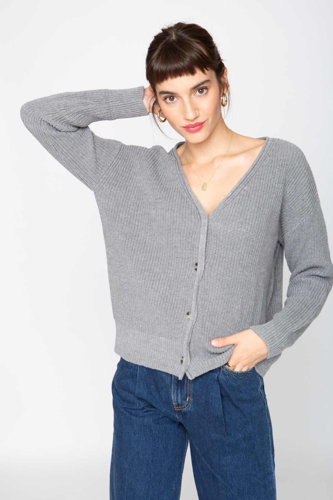 The Classic Cardigan - Heather Grey