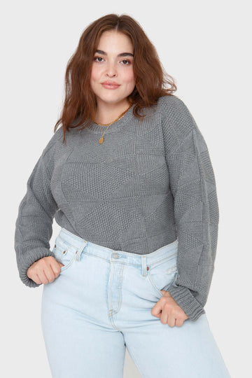 The Geo Knit - Heather Grey