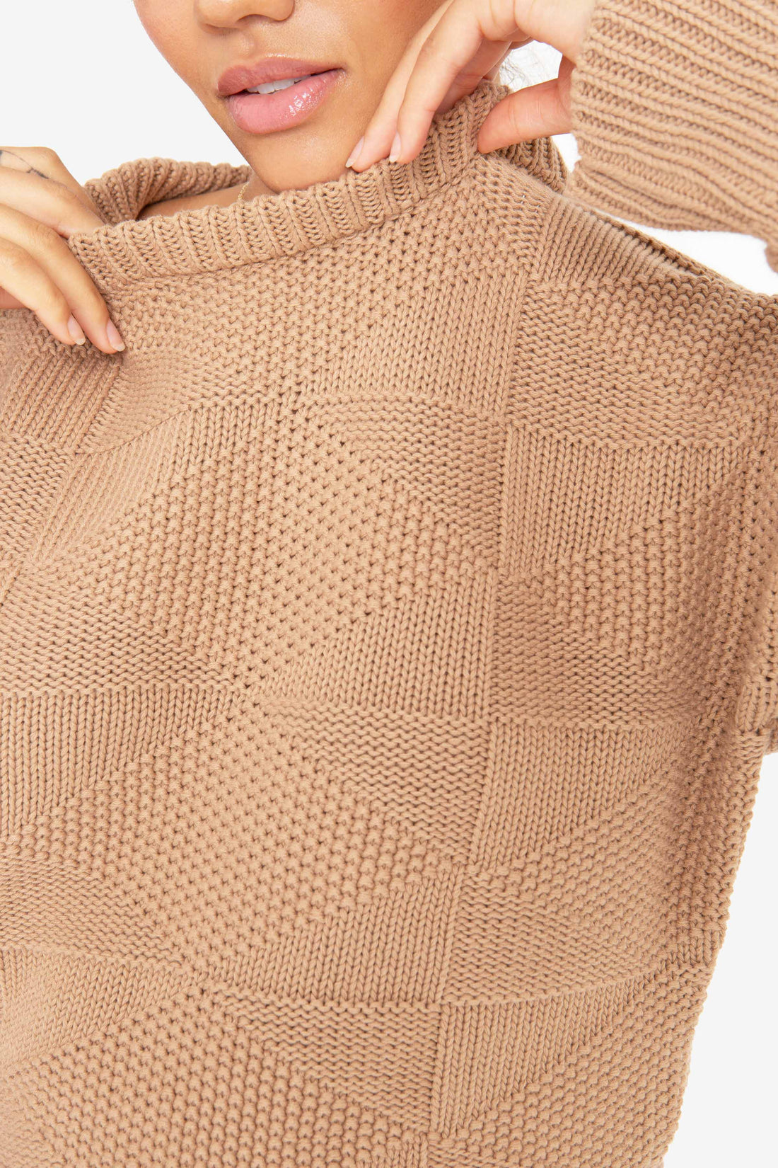 The Geo Knit - Camel