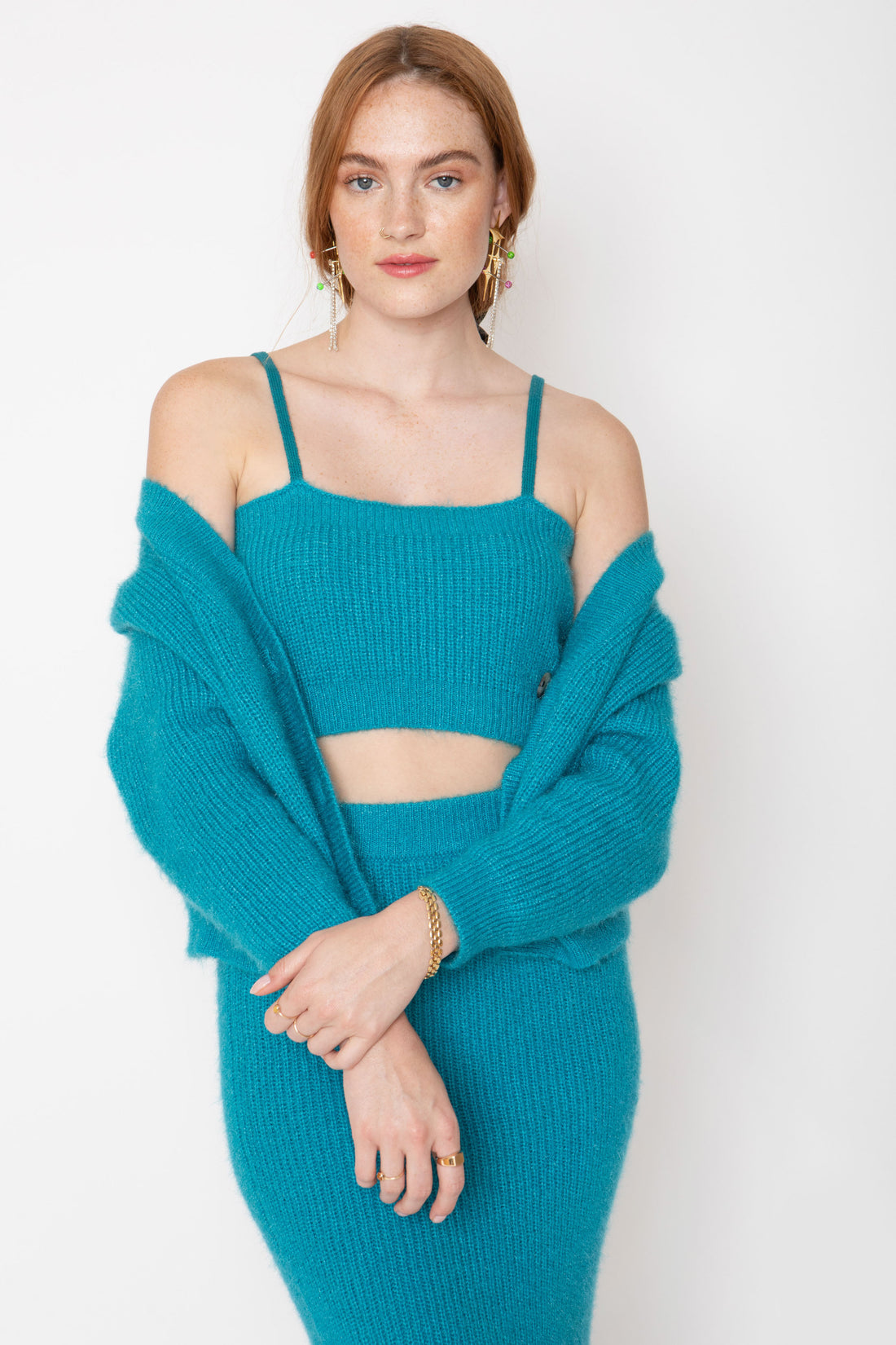 Mia Cardigan Set - Scuba Blue