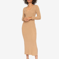 Lila Midi Dress - Coffee