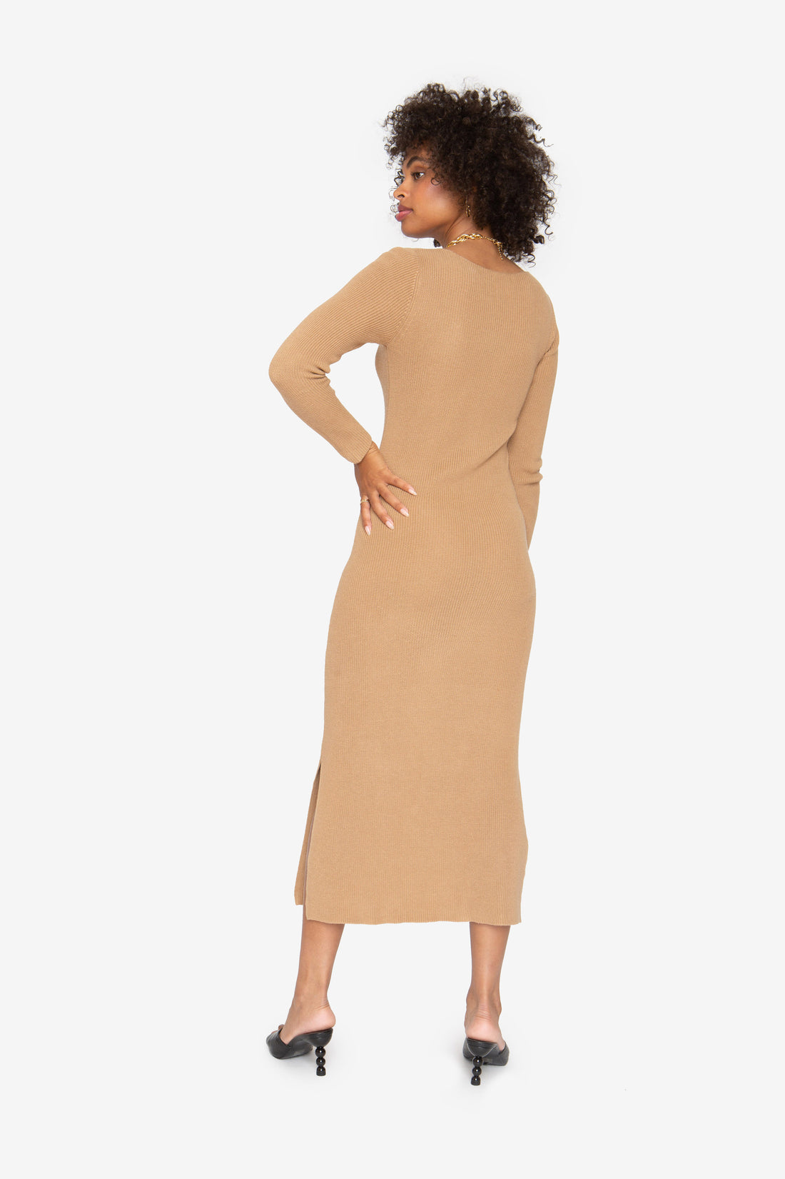 Lila Midi Dress - Coffee