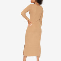 Lila Midi Dress - Coffee